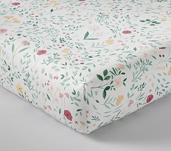 Chris Loves Julia Prairie Floral Organic Crib Fitted Sheet