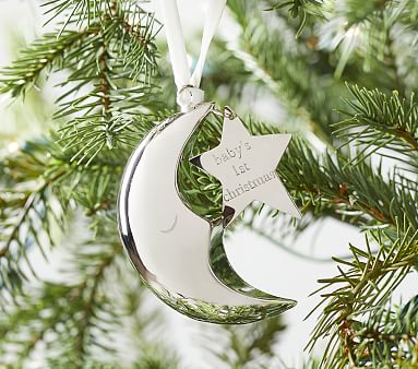 Babys First Moon And Star Ornament | Pottery Barn Kids