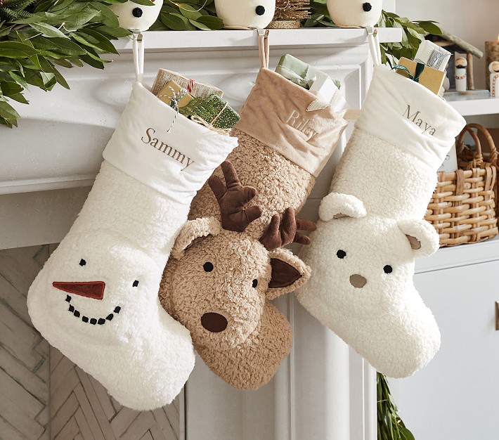Sherpa Cozy Critter Christmas Stocking Collection