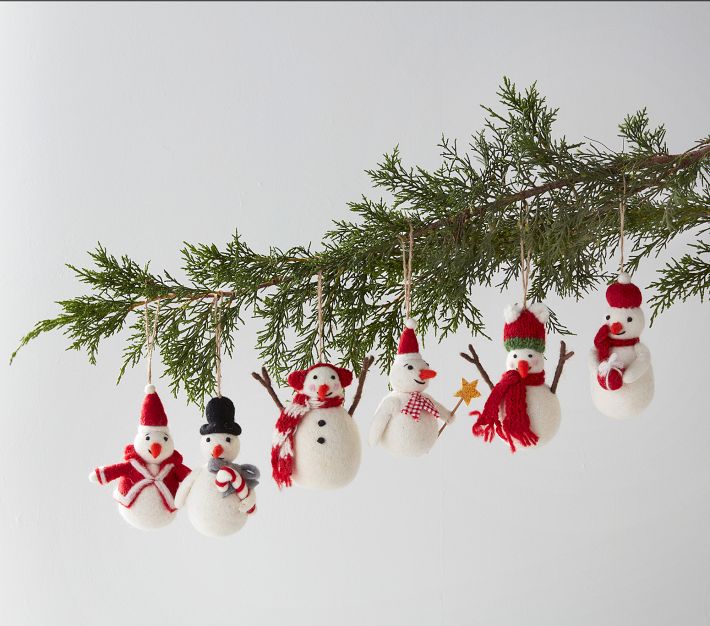 NOLITOY 2 Sets Felt Snowman Craft DIY Christmas Ornaments Xmas Ornaments  for Kids Felt Snowman for Kids Wall Hanging Detachable Ornament Suits for