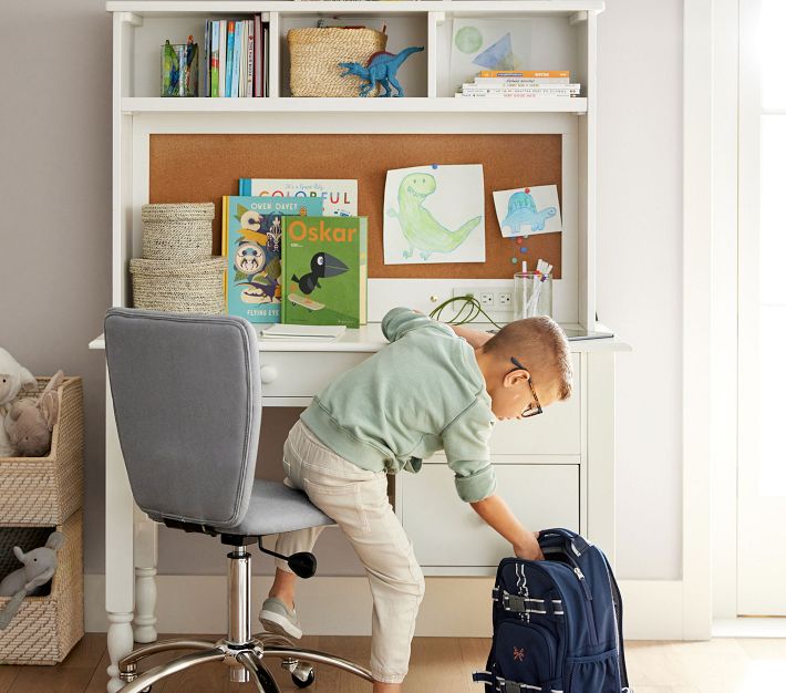 Beadboard Storage Desk Hutch