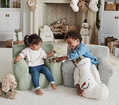 Sherpa Cozy Critter Christmas Stocking Collection | Pottery Barn Kids