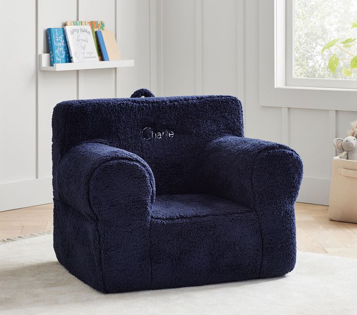Oversized Navy Cozy Sherpa Anywhere Chair® Oversized Kids Chair