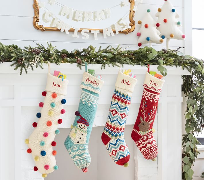 White Cottage Christmas Stockings or Modern Farmhouse Stockings - South  House Designs