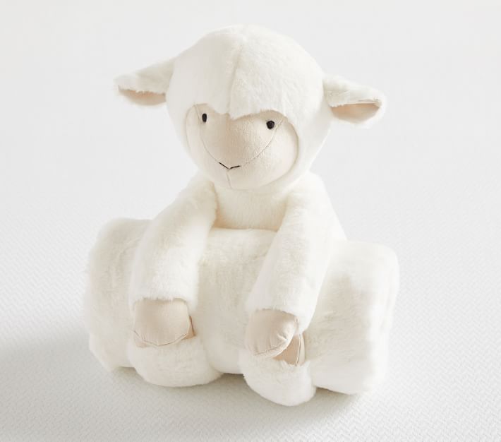 Plush Lamb Stuffed Animal and Blanket Set Pottery Barn Kids