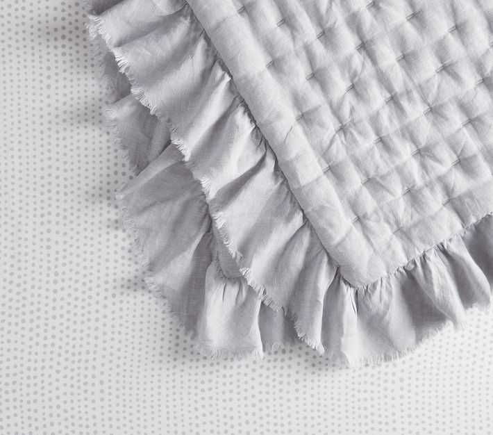 Ruffle European Linen Baby Quilt Pottery Barn Kids