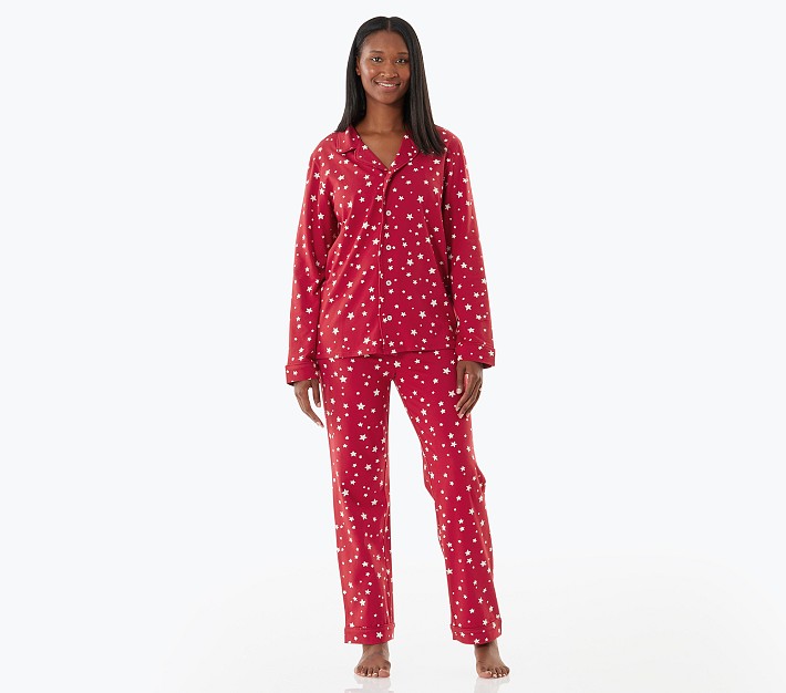 Womens Red Plaid Pajamas Preppy Pajamas Cozy Pajama Set Velour