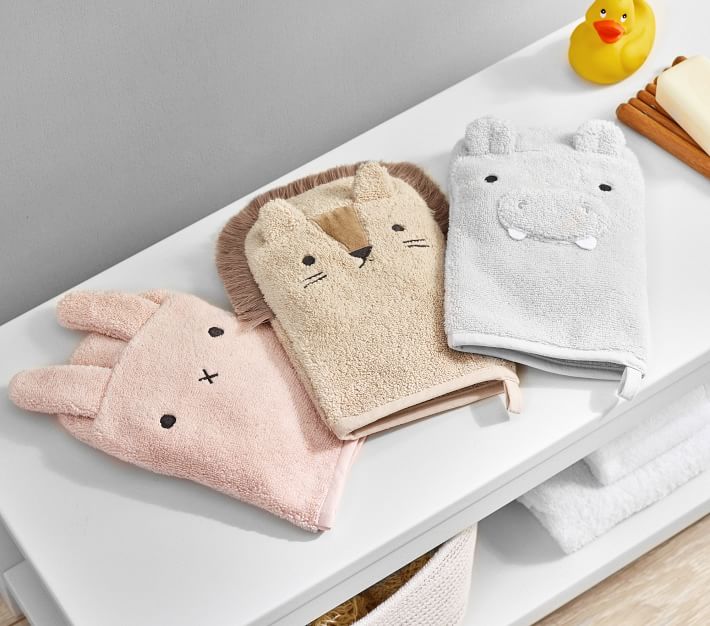 Baby Bath Critter Mitts Pottery Barn Kids