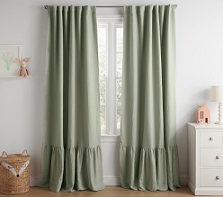 Belgian Linen Ruffle Blackout Curtain Panel