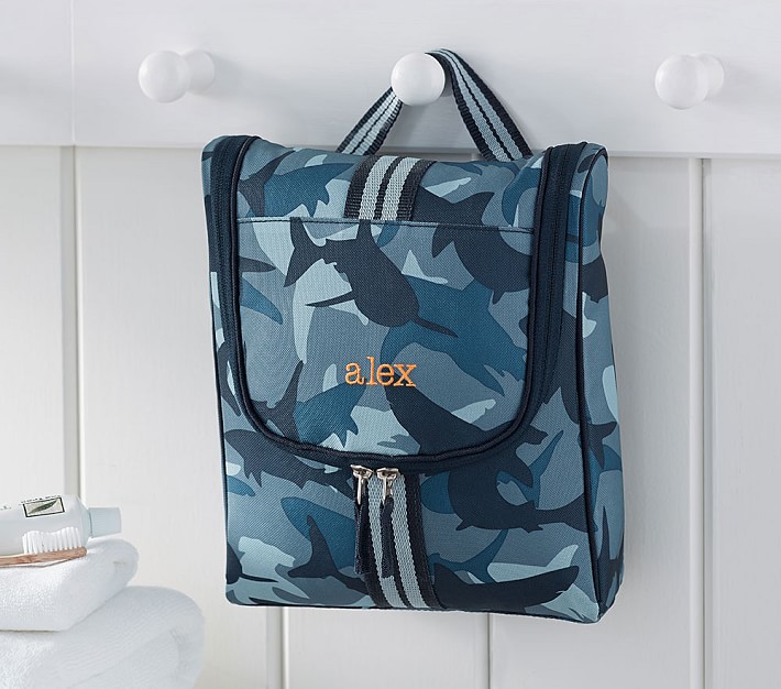 Navy Shark Camo Kids Toiletry Bag Pottery Barn Kids