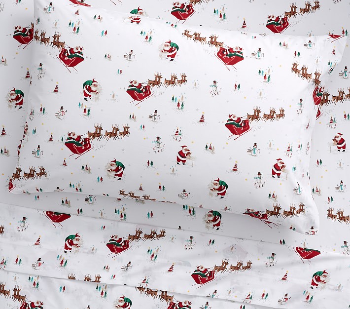 Santa flannel deals sheets