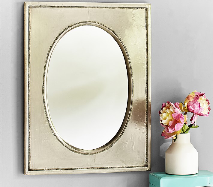 Pewter Framed Oval Kids Mirror