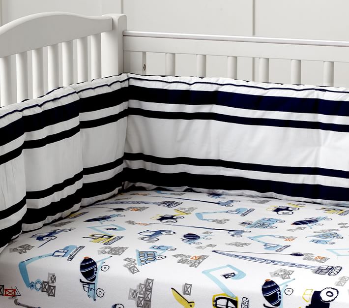 Construction crib best sale bedding set