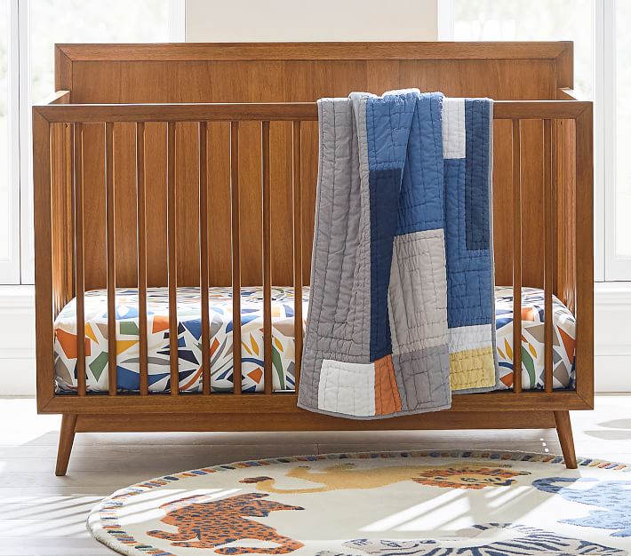 west elm x pbk MidCentury Safari Crib Fitted Sheet Pottery Barn Kids