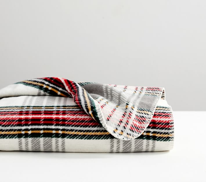 Fuzzy Plaid Baby Blanket Pottery Barn Kids
