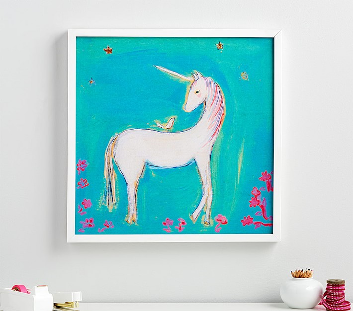 Unicorn Canvas Wall Art Pottery Barn Kids