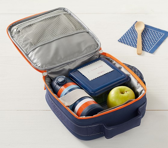 Quilted Lunch Box- Pink Stripe main image 0