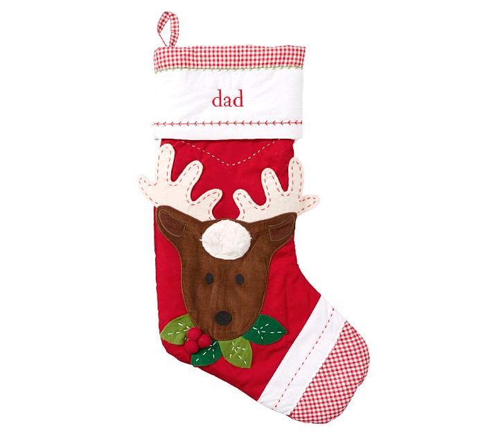 Reindeer Quilted Christmas Stocking | Pottery Barn Kids