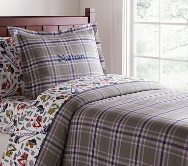 Plaid Flannel Duvet Cover | Pottery Barn Kids