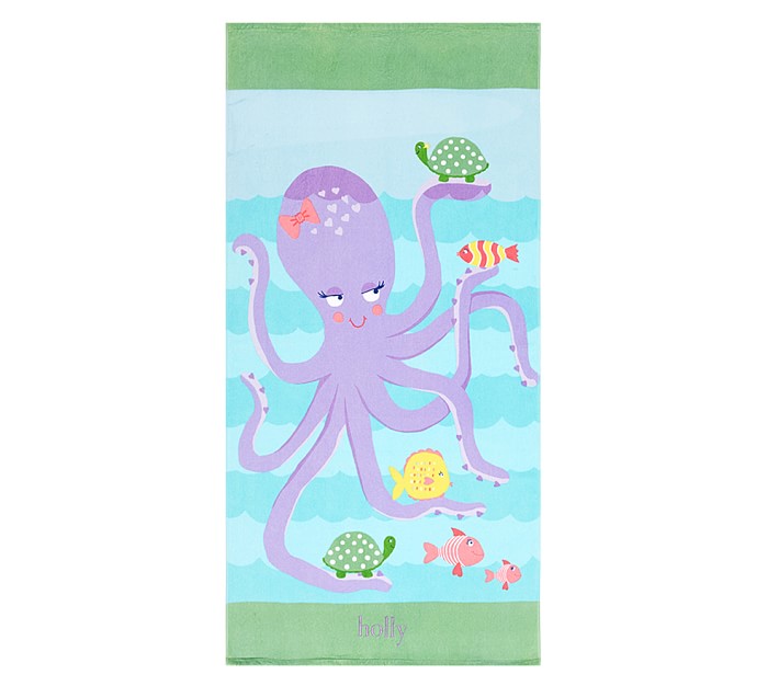 Girls Classic Octopus Kids Beach Towel | Pottery Barn Kids