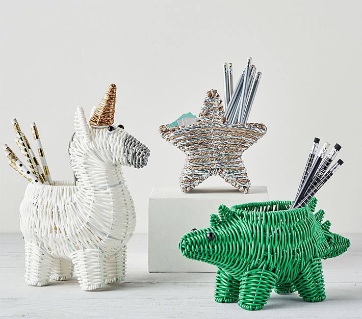 Woven Shaped Pencil Holders Kids Room Decor Pottery Barn Kids