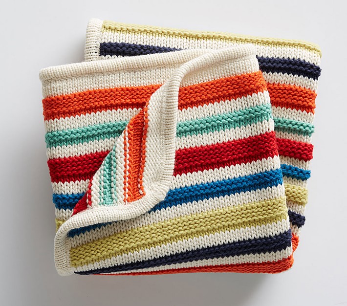 Stripey baby blanket hot sale