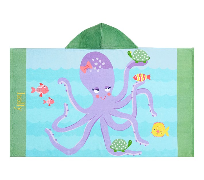 Girls Classic Octopus Hooded Beach Towel | Pottery Barn Kids