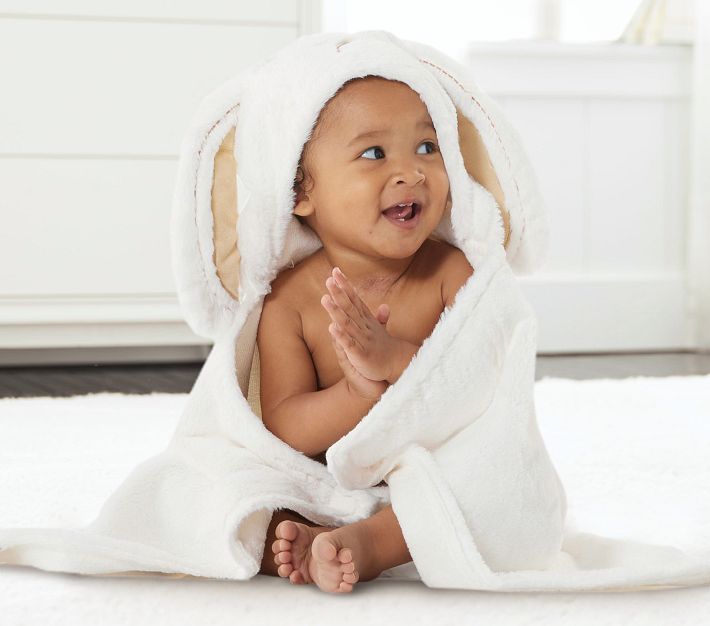 Babyhug Terry Knit Microfiber Hooded Towel with Bunny Embroidery & Applique L 75 x B 70 cm - Pink main image 1