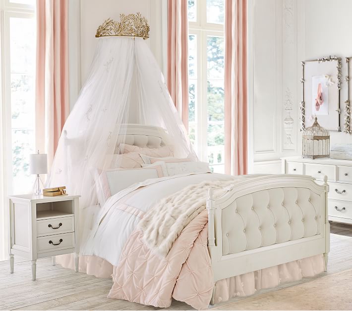 Monique Lhuillier Gold Vine Bed Canopy & Sheers