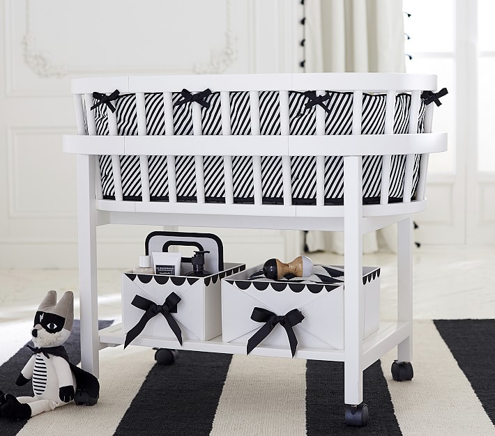 Black and 2025 white bassinet