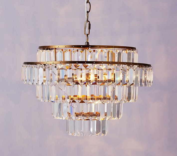 Crystal chandelier store pottery barn