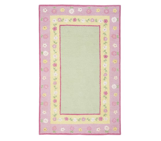 Yellow Floral Border Rug | Patterned Rugs | Pottery Barn Kids