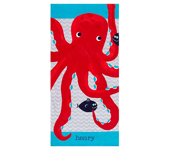 St. Tropez Octopus Icon Kids Beach Towel | Pottery Barn Kids