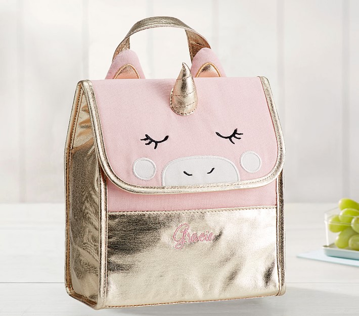 Personalised Girls Lunch Bag Unicorn School Insulated Lunchbox