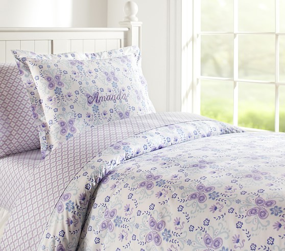 Ivy Damask Duvet Cover | Pottery Barn Kids