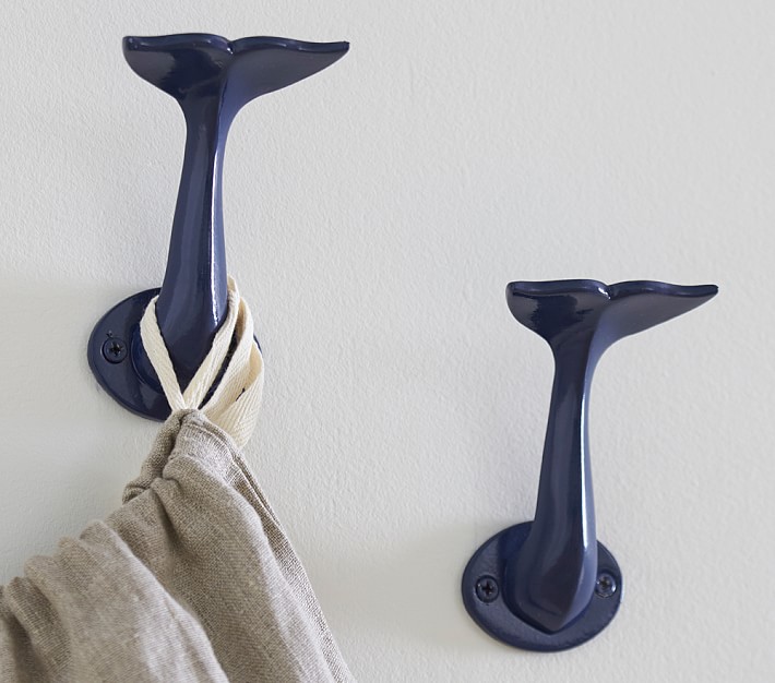Navy Whale Kids Wall Hook | Pottery Barn Kids