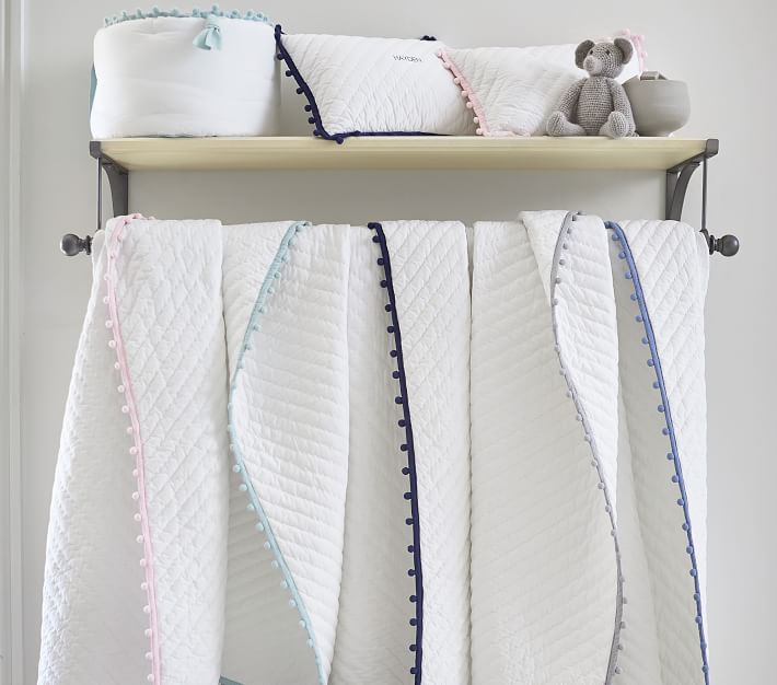 PomPom Organic Crib Bedding Sets Pottery Barn Kids