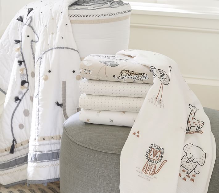 Organic Rowan Safari Crib Sheets Pottery Barn Kids