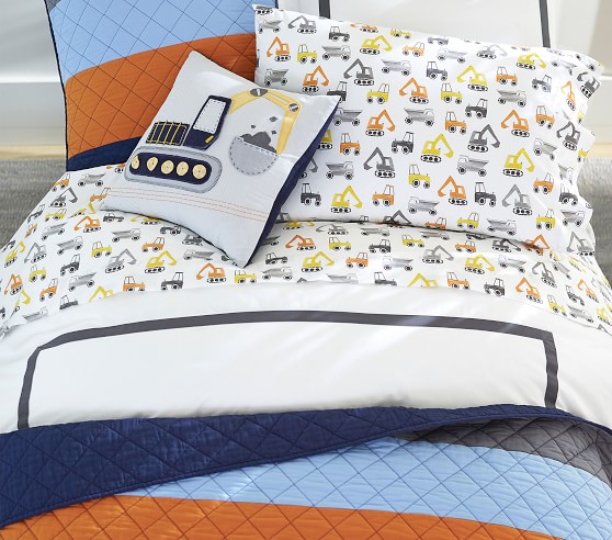 Construction Personalized Decorative Kids' Pillow Sham | Pottery Barn Kids