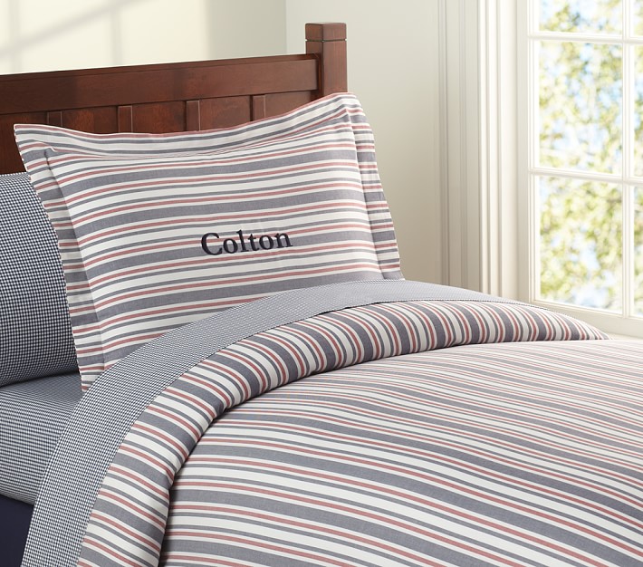 Lakehouse Stripe Duvet Cover Pottery Barn Kids