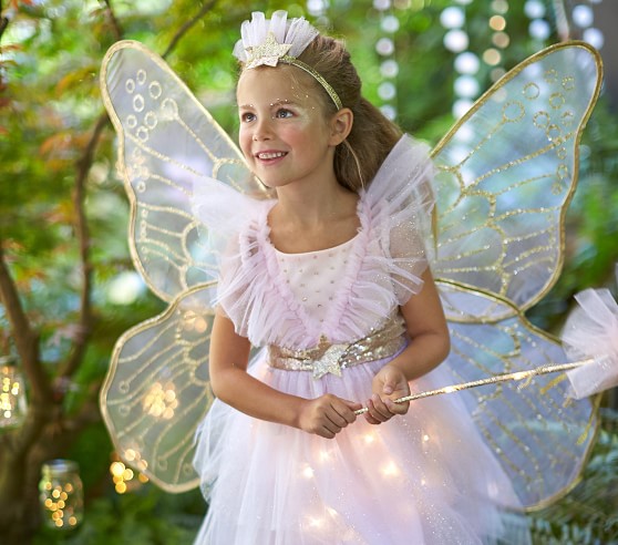 Glowing Fairy Light Up Costume for Girls Dress Up Birthday Gift Halloween