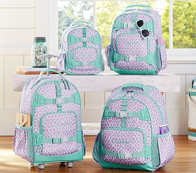 Mackenzie Lavender Moroccan Geo Girls Backpacks 