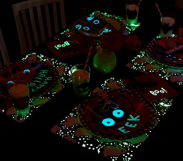 Halloween GlowintheDark Ghost Placemat Halloween Table Decor