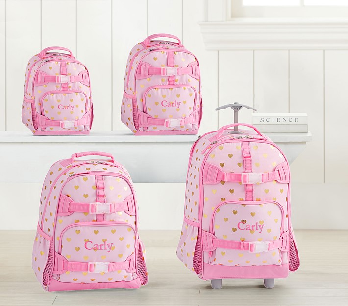 Pink shop heart backpack