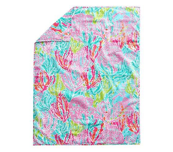 Lilly Pulitzer Muslin Coral Baby Blanket | Pottery Barn Kids