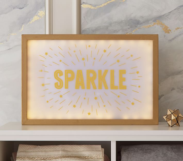 Framed Light Up Decor Sparkle Kids Wall Art Pottery Barn Kids