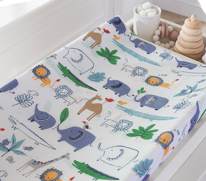 Colby Muslin Changing Pad Cover Changing Table Pad Pottery Barn Kids