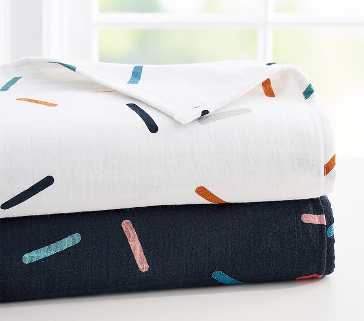 west elm x pbk Sprinkle Modern Baby Muslin Blanket Pottery Barn Kids