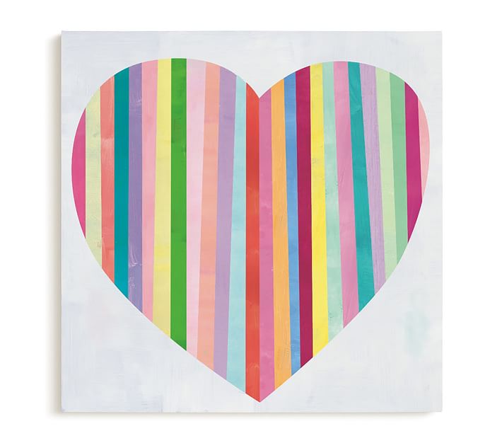 Minted® Heart Stripes Framed Art by Melanie Mikecz Pottery Barn Kids