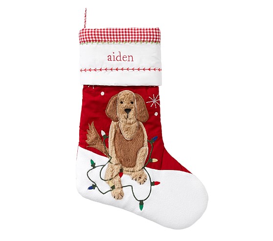 Dog Mini Quilted Christmas Stocking | Pottery Barn Kids